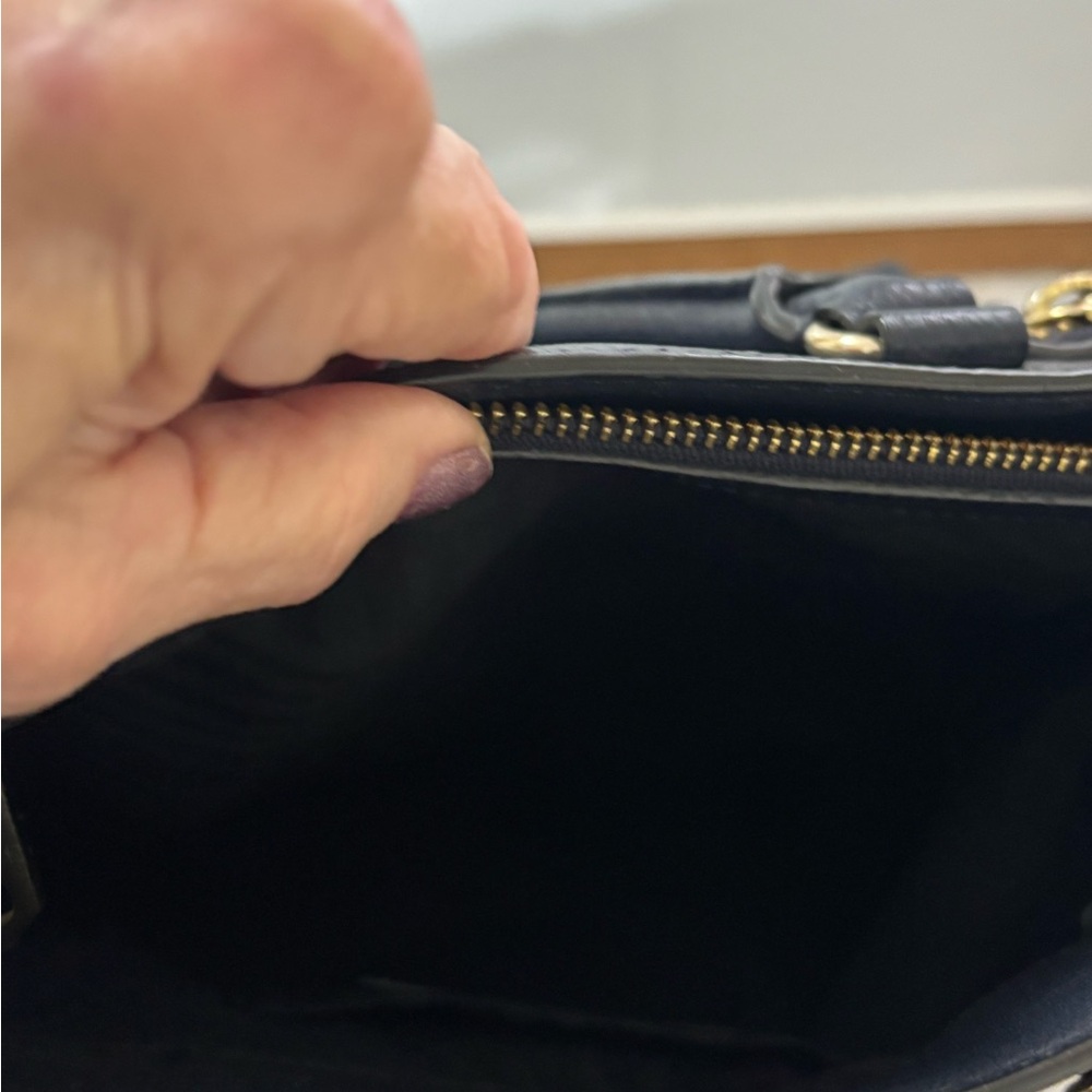 Rebecca Minkoff Geneva Grained Cowhide Dark Blue Leather Women's Bag - Picture 7 of 16